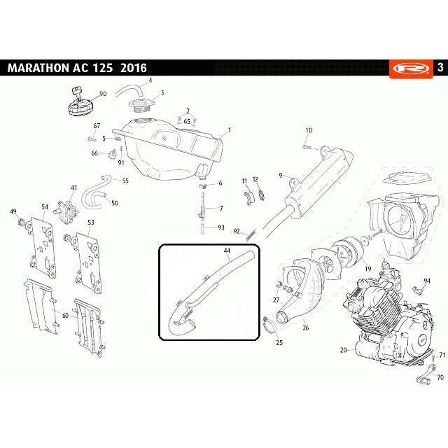 Exhaust manifold Rieju Marathon 125 AC 12-18