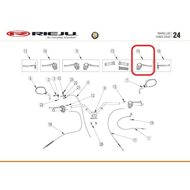 Conjunto mando derecha Rieju Bye Bike 45 km/h 17-19 0/000.720.2001