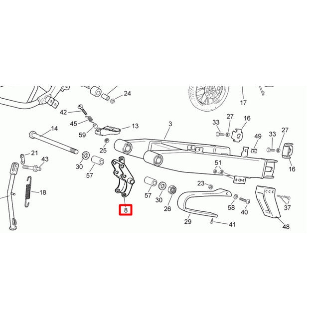 Soporte motor trasero Rieju Tango 50 0/000.980.8100