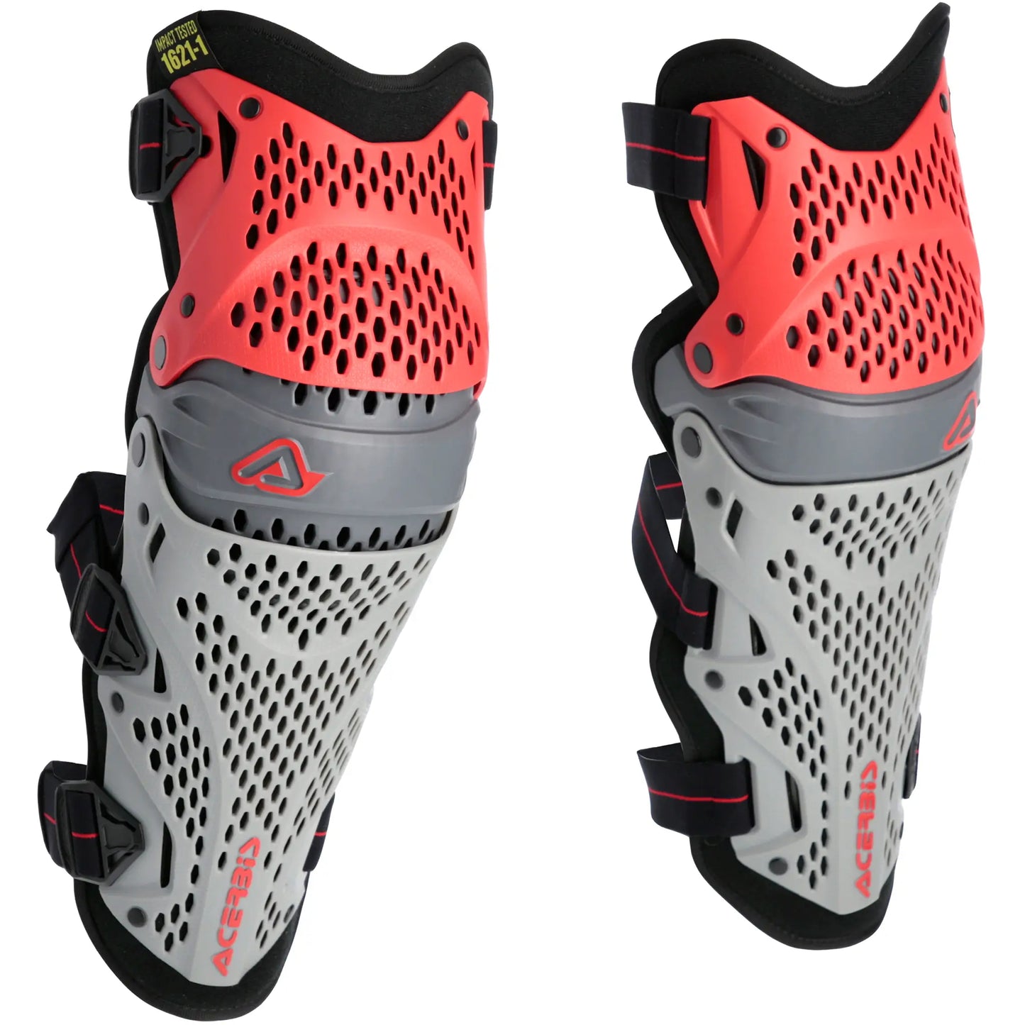 Rodilleras Acerbis Impact Pro - Rojo/Gris