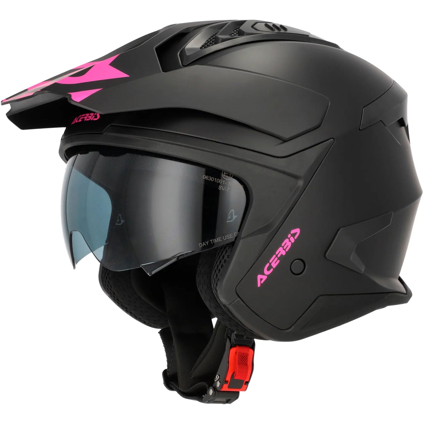 Casco Acerbis Jet Aria Evo Solid - Negro/Rosa Mate