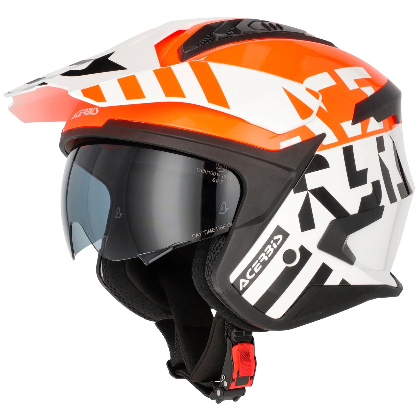 Casco Acerbis Jet Aria Evo Graphic - Blanco/Naranja