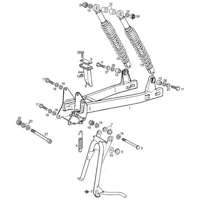 Descanso central Derbi Variant 50 2T