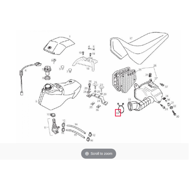 Collier de serrage buse filtre à air Derbi 50 >1997