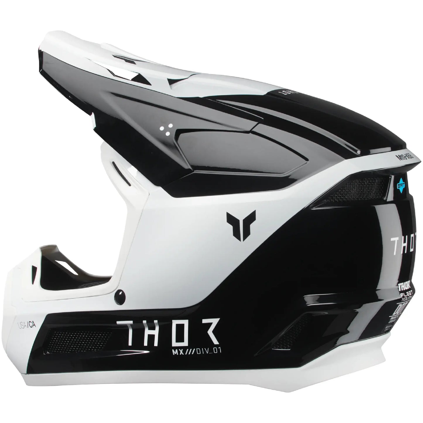 Casco Thor Fleet Youth Storm - Negro/Blanco