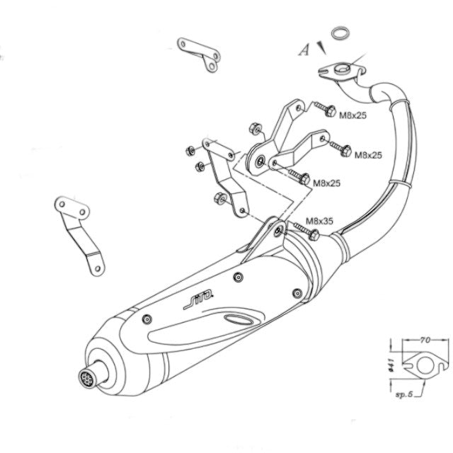 Escape Sitoplus tipo original Yamaha Aerox 50 97-99