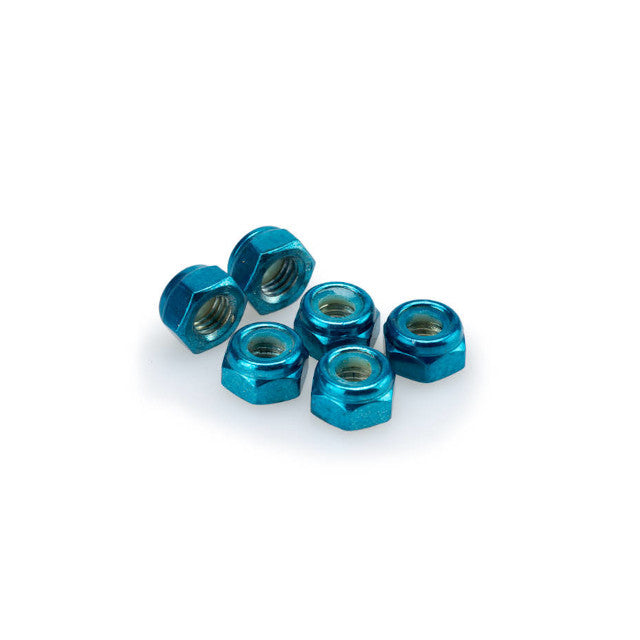 Blister 6 tuercas autoblocante aluminio anodizado M6 Puig