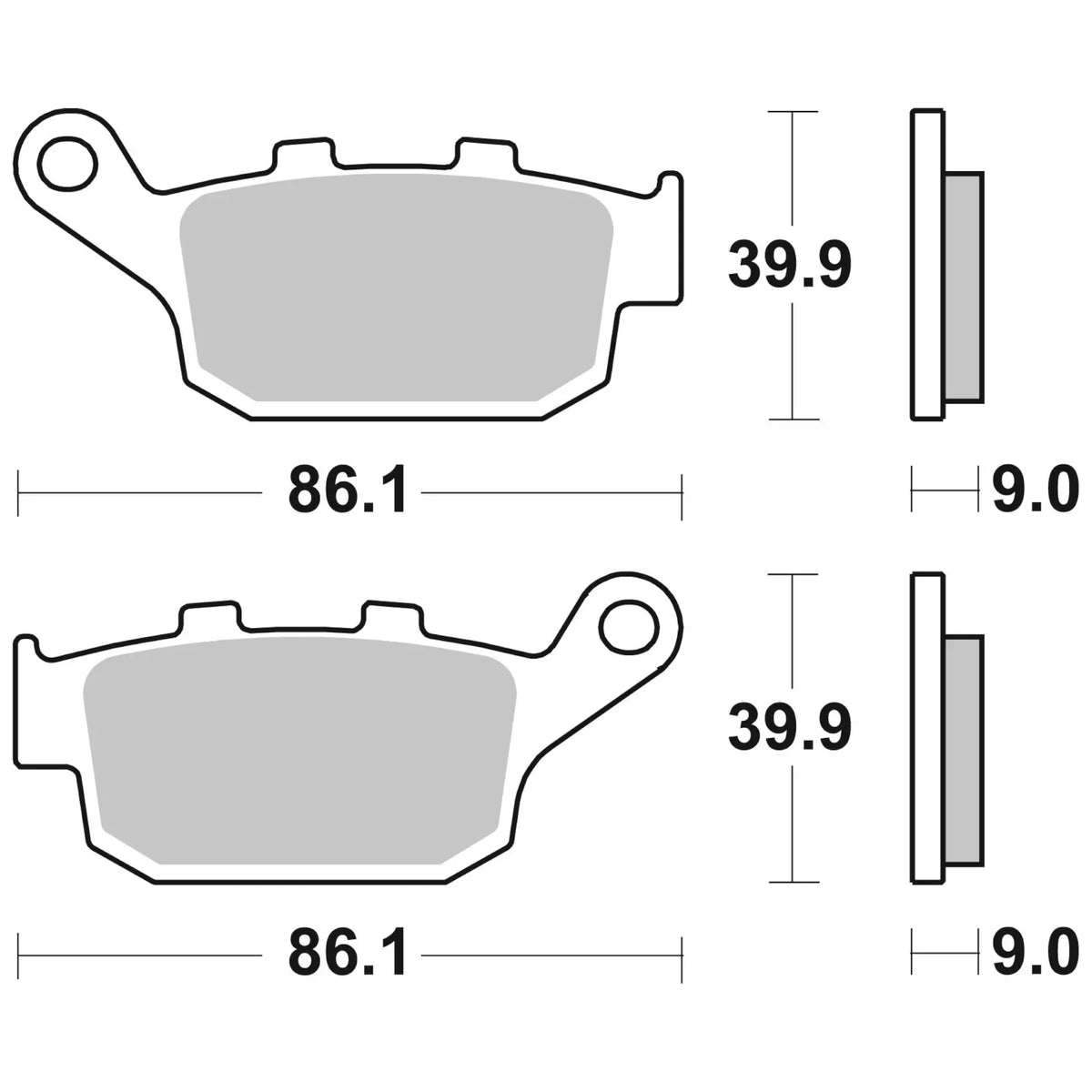 Rear brake pads Honda CB 1000 25-26 Brembo - Sintered