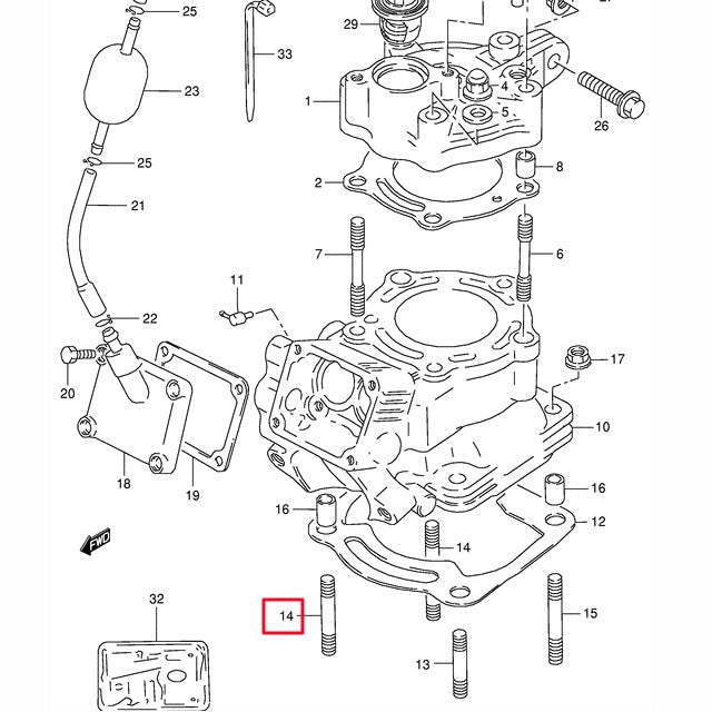 Espárrago M8x57mm Suzuki 09108-08144-000