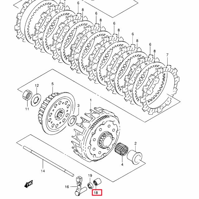 Rodamiento agujas Suzuki RM 125 79-12 d.10x14x15mm 09263-10007-000