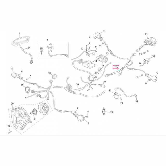 Instalação elétrica traseira Rieju MRT 50
