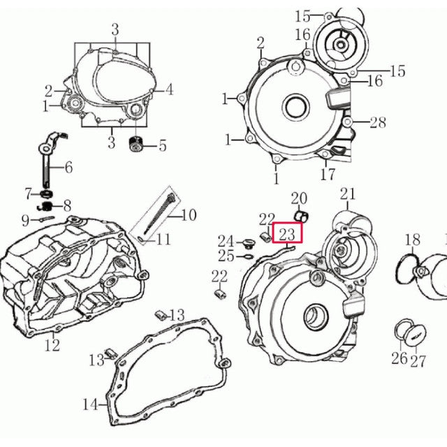 Junta tapa carter lado volante Rieju Marathon 125 AC 2016 0/227.003.0023