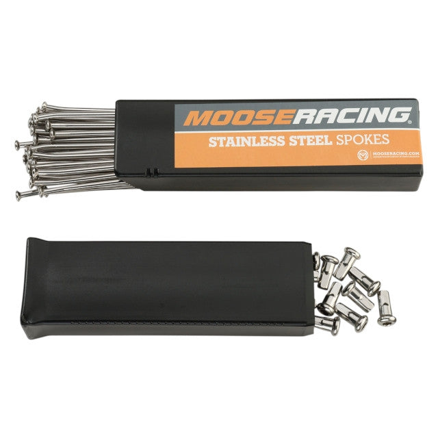 Kit de radios rueda trasera 18" Honda CR 125-250 / CRF 250-450 Moose Racing Acero Inoxidable 1-22-118-S