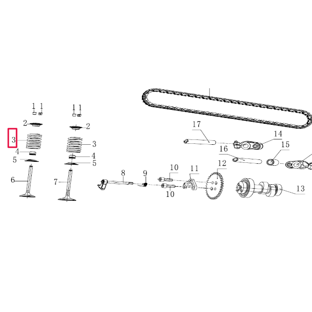 Muelle de válvula Pitbike motor 190 Zongshen 100076779