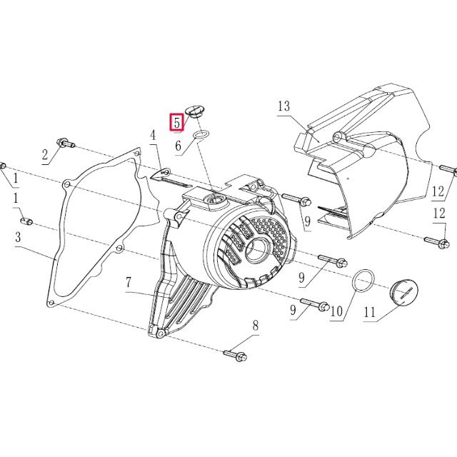 Tampa de inspeção tampa de ignição Pitbike motor 190 Zongshen