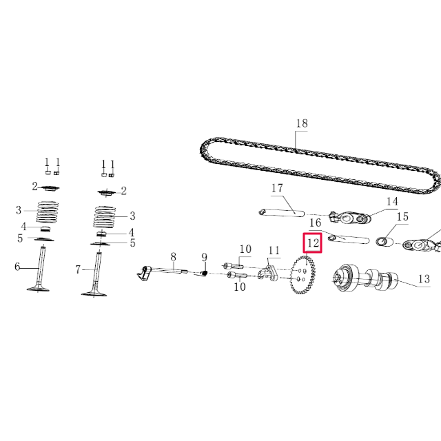 Corona distribución Pitbike motor 190 Zongshen 100105059