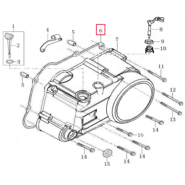 Junta tapa embrague Pitbike motor 125-G-02 Zongshen 100208650