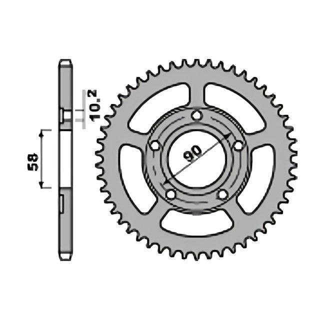 Cremalheira de transmissão Honda NSR / CRM 125 Z-45 passo 520 PBR