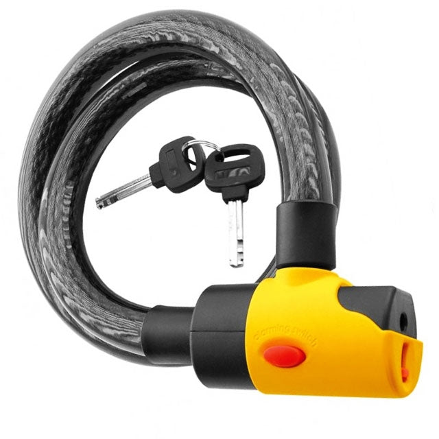 Spiral cable padlock with alarm Vparts