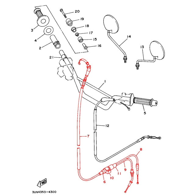Cable de gas Yamaha DT 50 LC Portugal Rijomotor