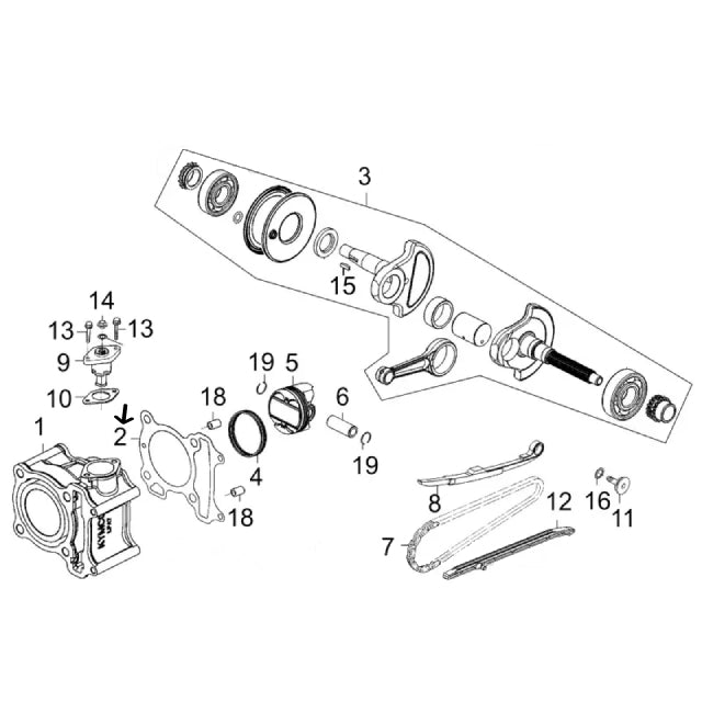 Cylinder base gasket Kymco Super Dink 125i