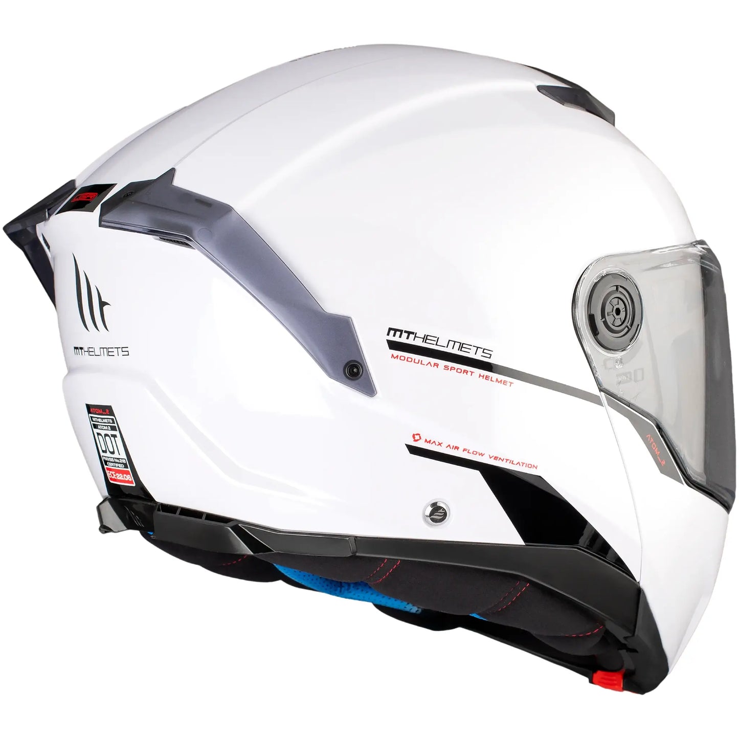 Casco MT Atom 2 SV Solid A0 - Blanco Brillo