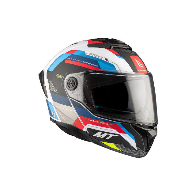Casco modular MT Helmets Atom 2 SV Bast A0 negro/azul/blanco perla