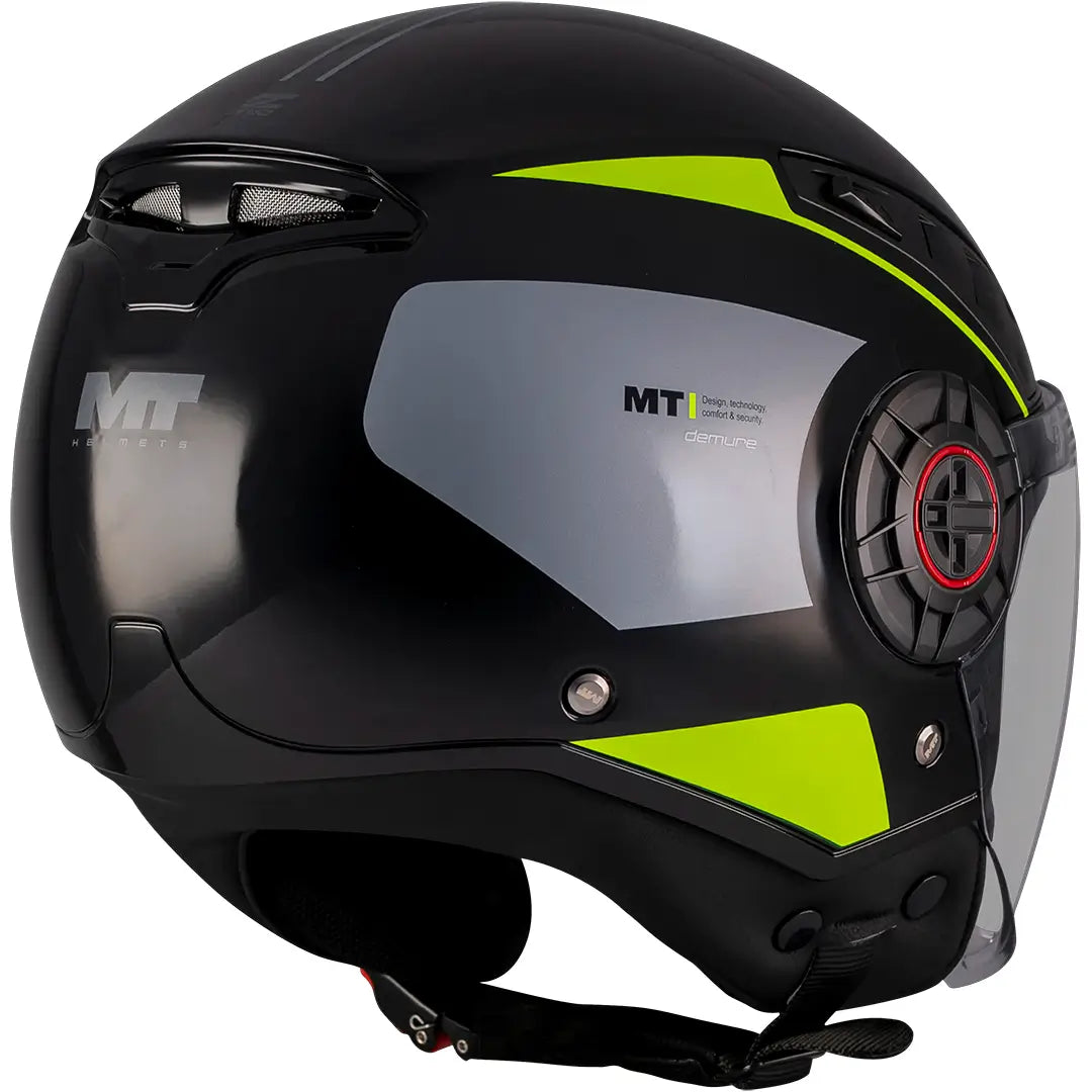 Capacete MT Aeris Demure B3 - Preto/Amarelo Brilhante