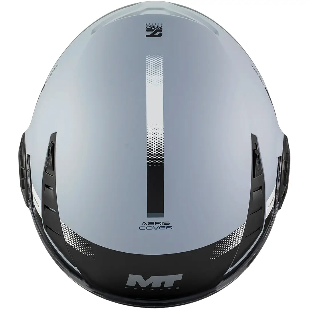 MT Aeris Cover C2 Helmet - Matte Gray/Blue