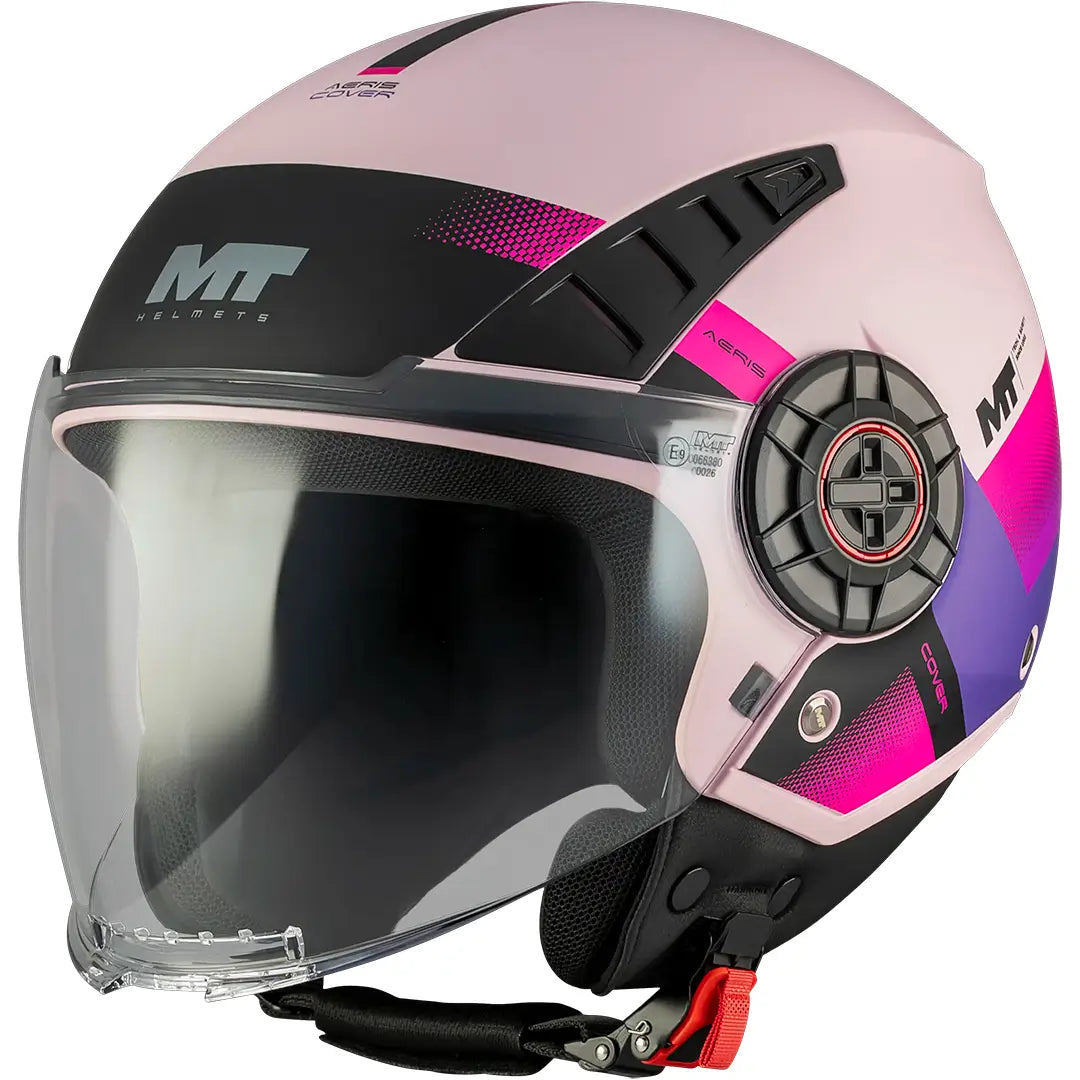 Casque MT Aeris Cover C8 - Noir/Rose Mat