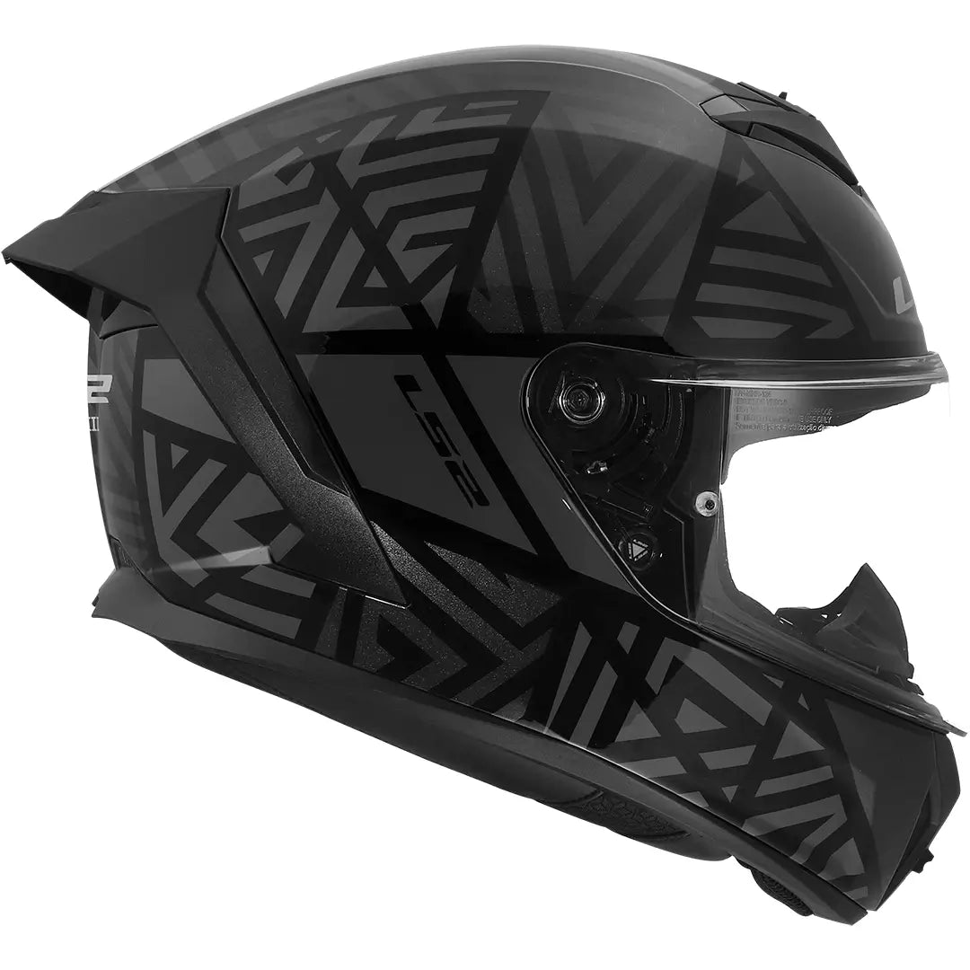 Casco LS2 FF820 Rapid III Labyrinth - Negro/Gris Brillo