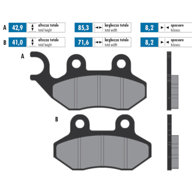 Pastillas de freno delanteras Sym / Peugeot For Race Polini - orgánicas 174.0099