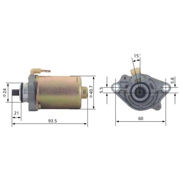 Motor de arranque 12V 0.15KW 11 dientes rotación Izquierda SGR