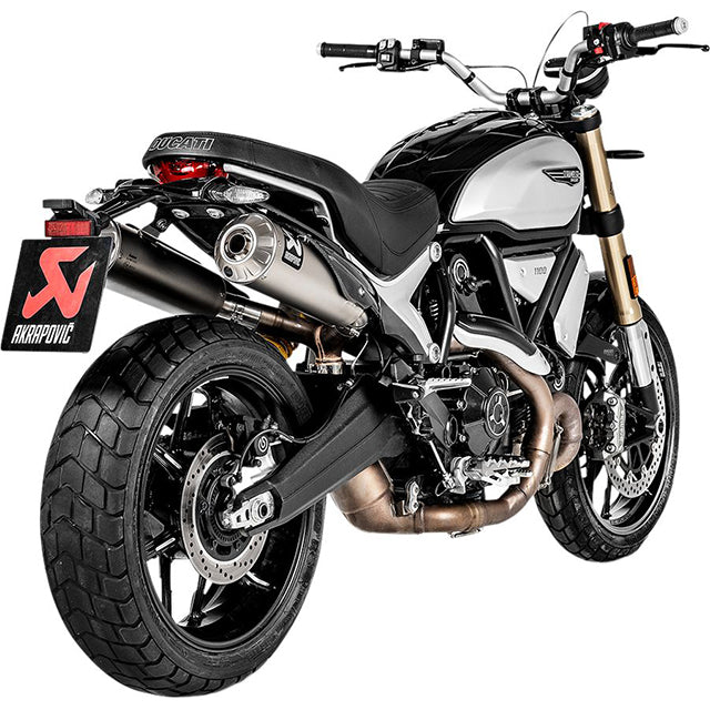 Silencieux Akrapovic Slip-On Line Double pour Ducati Scrambler 1100 >18 (CE) - titane