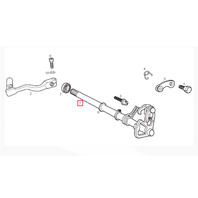Eixo do pedal de mudanças Derbi Senda 50 >2007