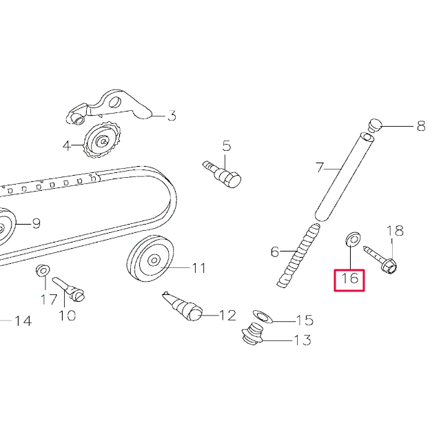 Arandela tornillo distribución Pitbike motor 150-3 150-5 YX 208-4-16