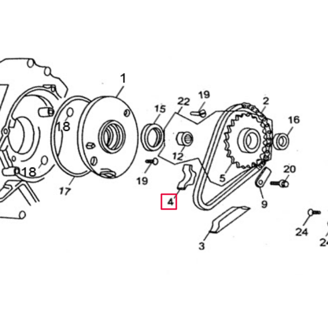 Protector cadena arranque eléctrico Pitbike motor 150-02E YX 229C007