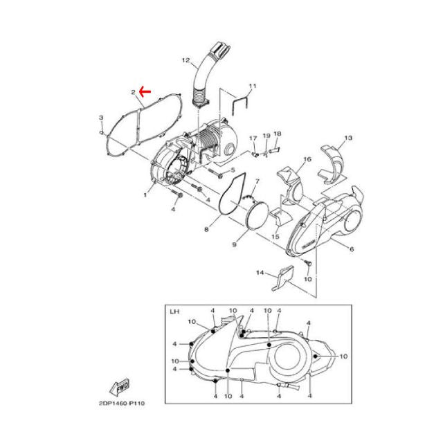 Junta tapa carter Yamaha N-Max 125-150 15-20 / Tricity 125-155 16-20 2DPE54510000