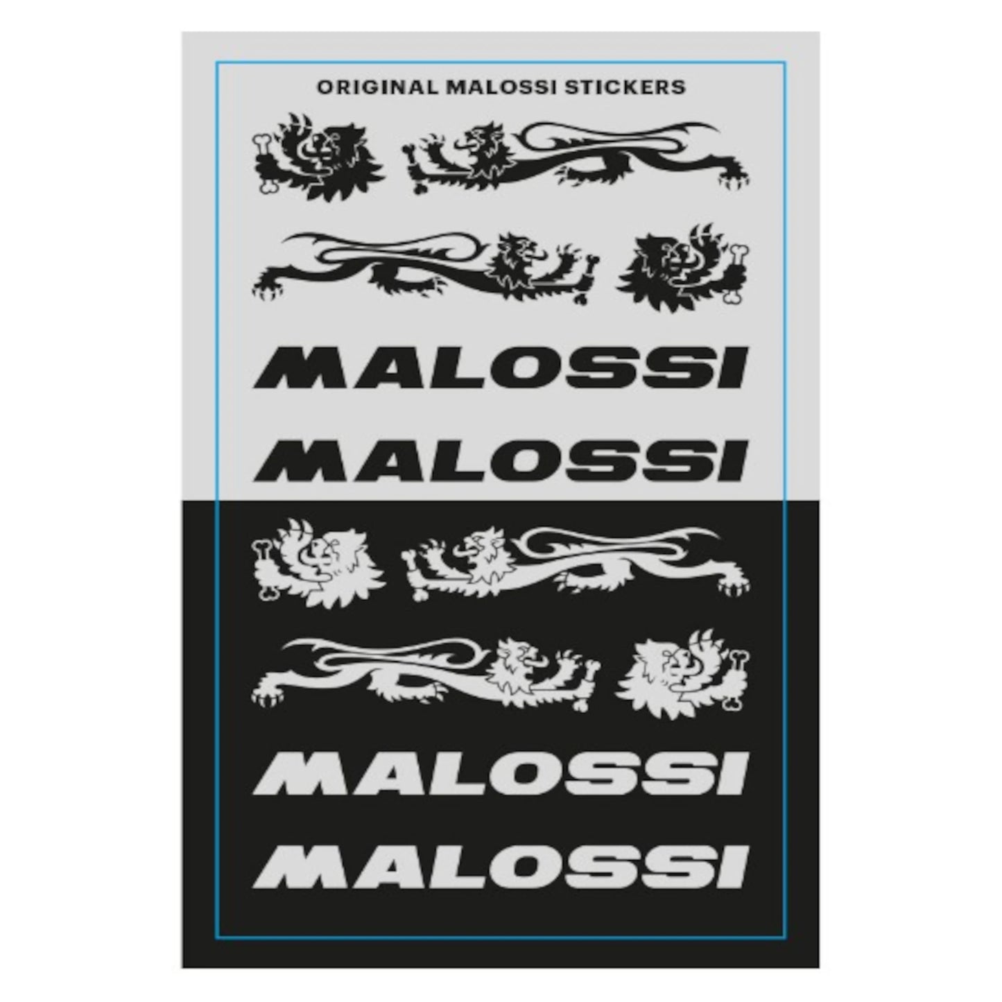Sticker kit 8x14cm Malossi black-silver