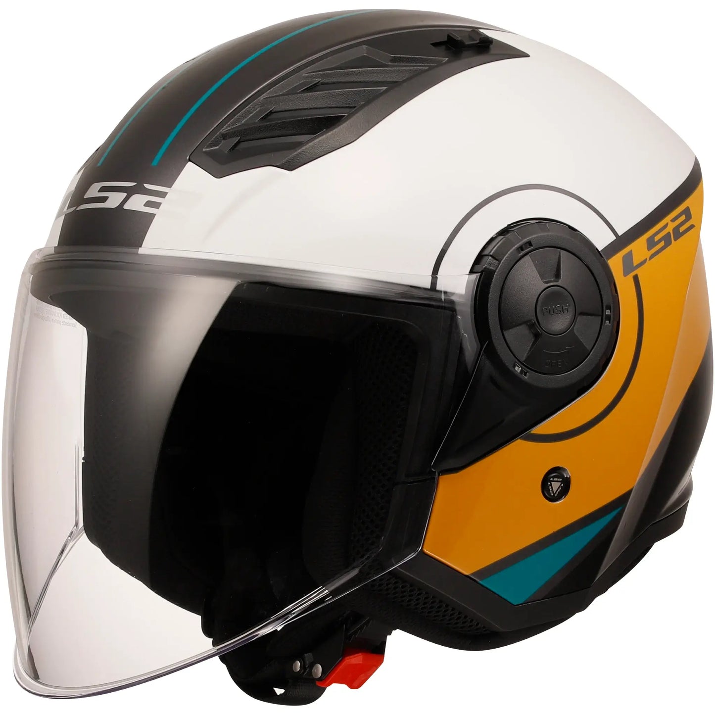 Casco LS2 OF616 Airflow II Cover - Blanco/Naranja