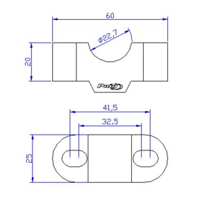 Handlebar risers height 20mm Ø22mm Puig