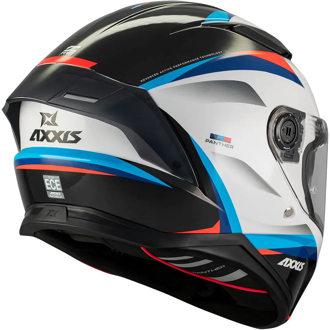 Axxis Panther SV Kernel A7 Helmet - White/Blue/Red Gloss