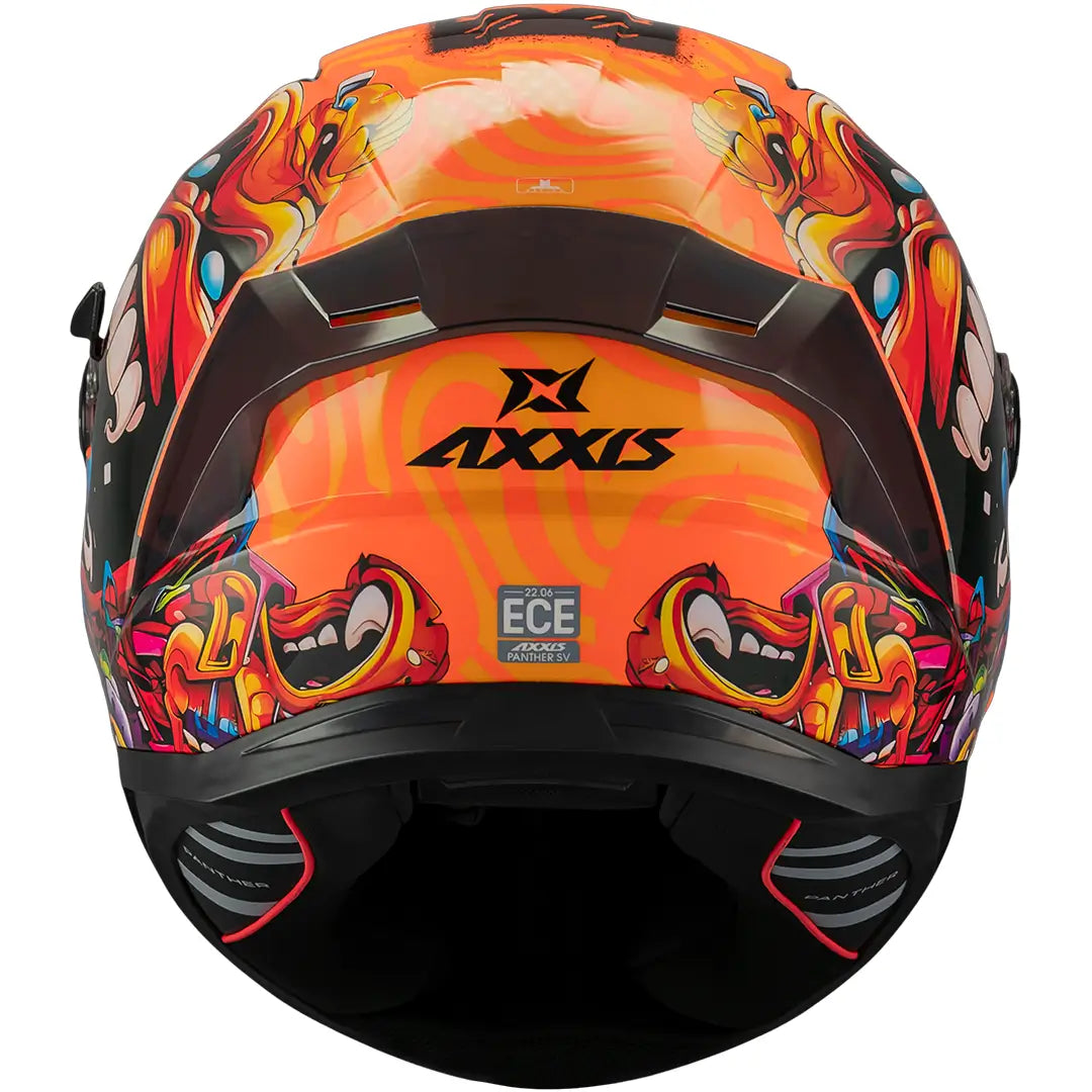 Axxis Panther SV Heads Up C4 Helmet - Black/Orange Gloss