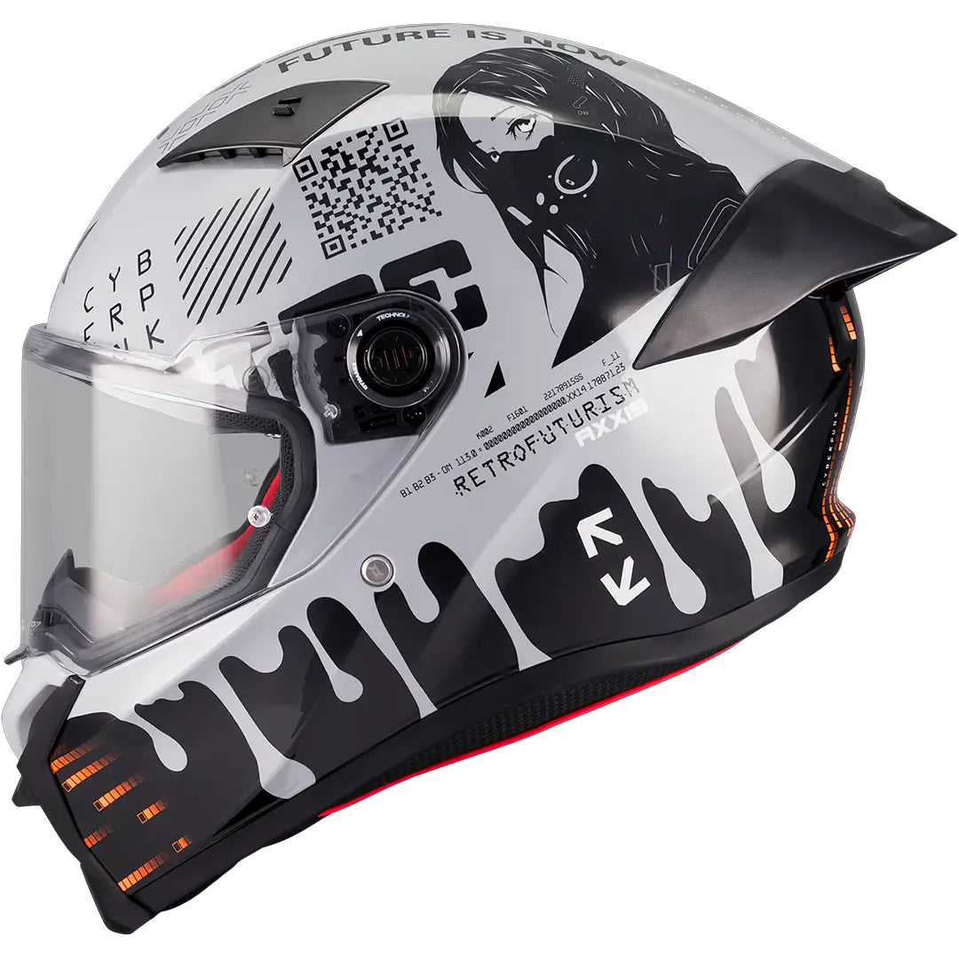 Casco Axxis Fenix Cyberpunk C4 - Negro/Gris Brillo