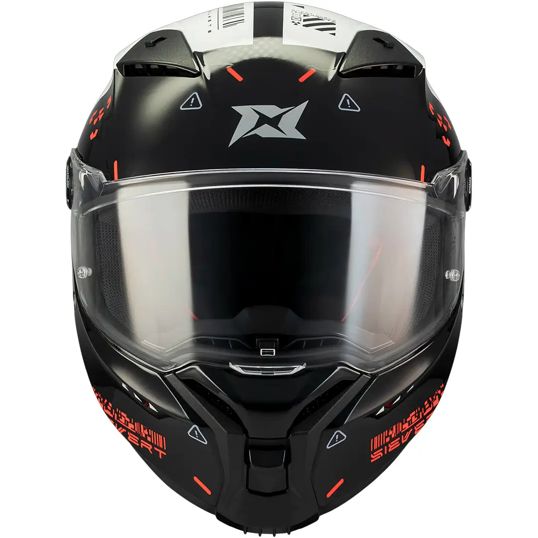 Casco Axxis Fenix Sievert B0 - Negro/Blanco/Rojo Brillo