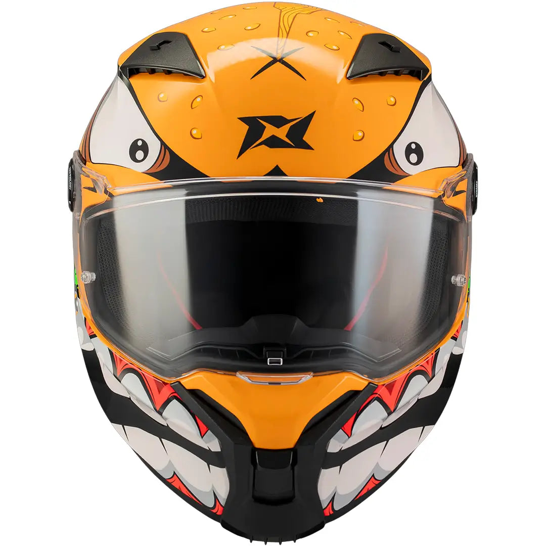 Casco Axxis Fenix Fast Food C3 - Negro/Naranja Brillo
