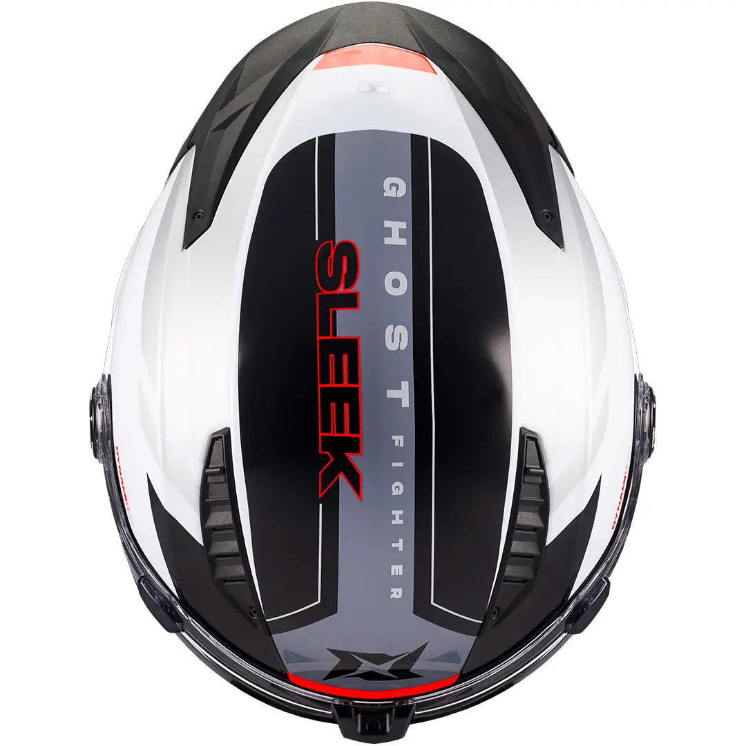Casco Axxis Ghostfighter SV Sleek A2 - Negro/Blanco/Rojo Brillo
