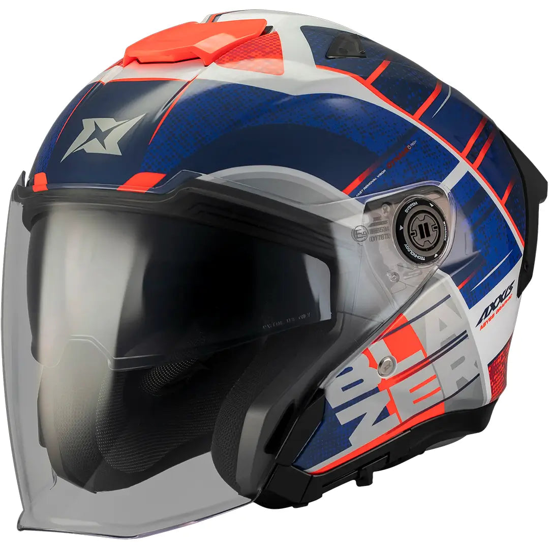 Casco Axxis Blazer SV Abyss A7 - Blanco/Azul/Rojo Brillo