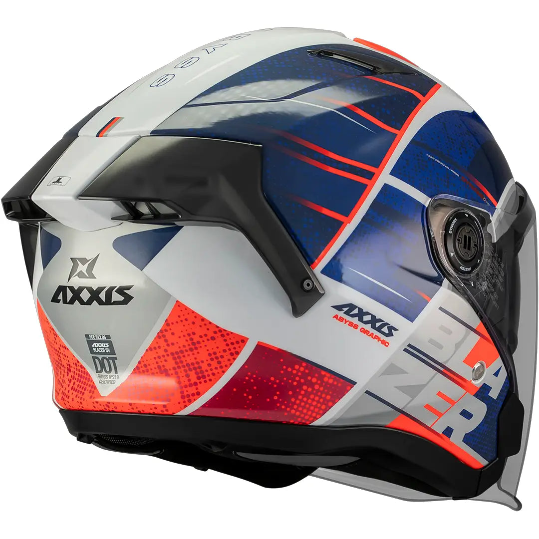Casco Axxis Blazer SV Abyss A7 - Blanco/Azul/Rojo Brillo