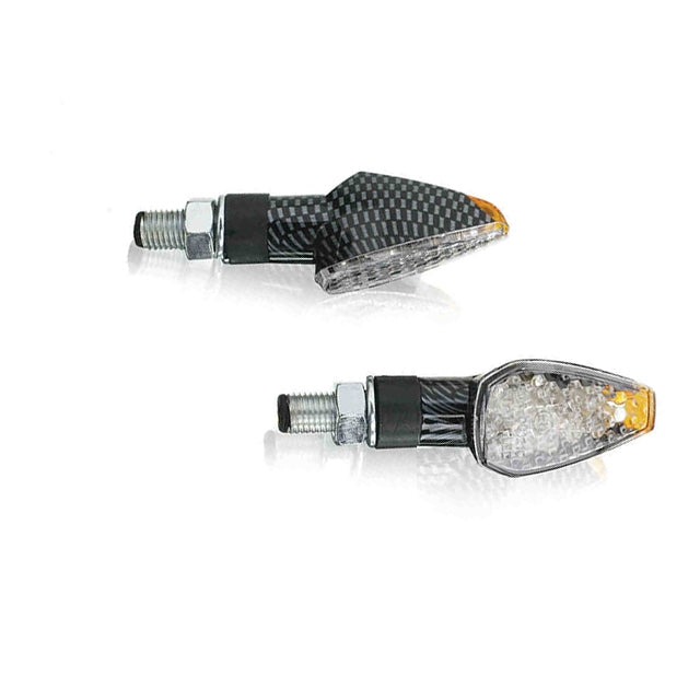 Intermitentes led Peak Puig simil carbono cristal transparente brazo corto 4493C